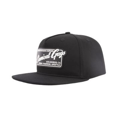 China Factory White Custom Cap 5-Panel Logo Design 6 Panel Rubber Snap Back Patch Cap for sale