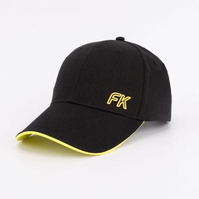 China Custom Logo 6-Panel Hat Rubber Sandwich Curved Brim 6 Panel Metal Buckle Back Baseball Caps for sale