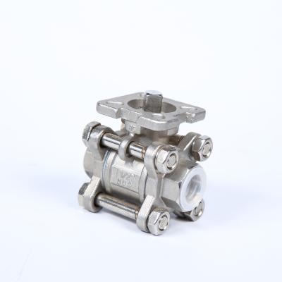 China Overhead high quality 304 streel strainless three piece deck ball valve for sale