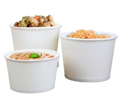 China Disposable Custom Print 8oz 12oz 16 oz 26oz 32oz Take Away White Kraft Paper Soup Cup for sale