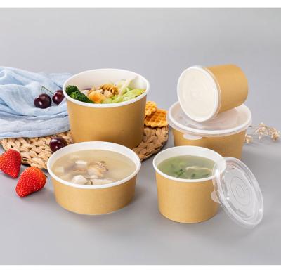 China 16oz Disposable Packaging Paper Cup Eco-Friendly Noodle Soup For Hot Food Package Container for sale