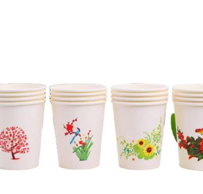 China 6.5oz 9oz Single Wall Disposable Paper Cup Custom Disposable Paper Cup For Beverage for sale