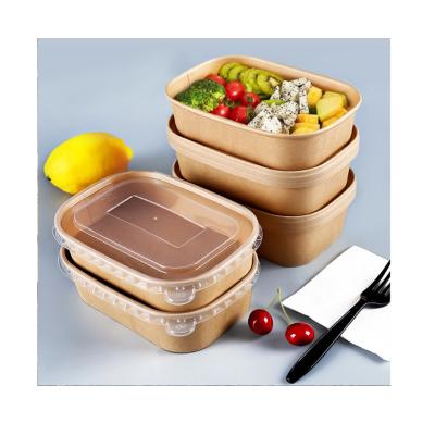 China Waterproof Disposable Square Paper Meal Packing Takeout Paper Bowl for sale