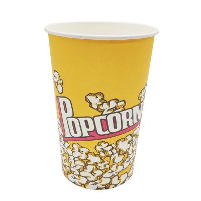 China Hot Sale Wholesale Recyclable Fried Chicken Popcorn Paper Bucket Food Grade Popcorn Packaging Disposable Cup for sale