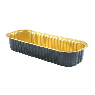 China Disposable Cheese and Roasted Durian Container with PP Lid in Gold Aluminum Foil for sale