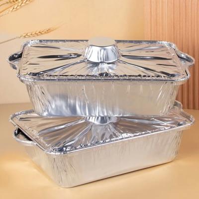 China 3-Pack Disposable Aluminum Barbecue Containers for Grilling and Baking Food Foil Pot for sale