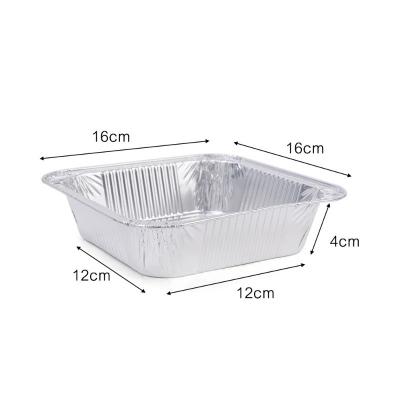 Cina Ordine personalizzato accettato 10pcs Aluminum Foil Tray Squadrato in forma di scatola di pranzo forniture da cucina in vendita