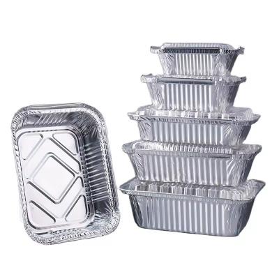 China Customized Logo Acceptable Food Grade Disposable Tin Foil Baking Pan/Trays with Lids for sale