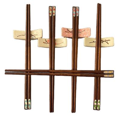 China 2021 viable gorgeous model of the unpretentious chicken-wing wooden chopsticks and alloy for sale