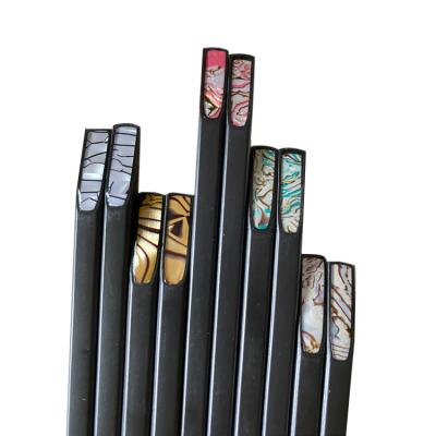 China Viable Hot Sale Design Black Wooden Chopsticks Household Printing Japanese Chopsticks for sale