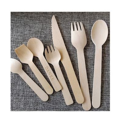 China Minimalist factory direct disposable wooden cutlery and environmental friendly wooden tableware for sale