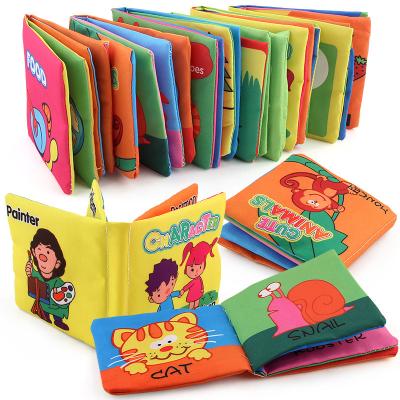 China New Arrival Soft 3d Washable Non-Toxic Cloth Crinkle Early Learner Baby Story Readings Custom Cloth Books For Kids OEM for sale