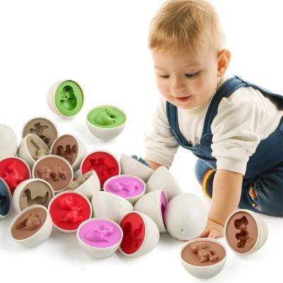 China Puzzle Game Kids Early Educational Toddler Multiple Color Graphics Cognitive Matching Skills Dinosaur Eggs Learning Toys for sale