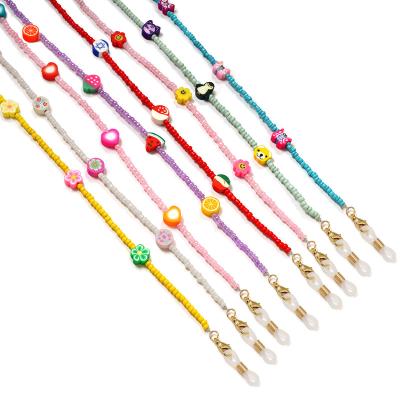 China Eye Glass Accessory Fashion Beaded Sunglasses Chains Fruit Cute Colorful Chain Charm Eyeglass Eyeglass Bead Seed Masking Chain Lanyard for sale