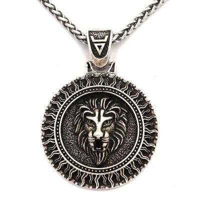 China Europe and America Retro Lion Viking Animal Necklaces Pendant Metal Amulet Necklace Main Popular Foreign Trade Popular Accessories Wholesale for sale