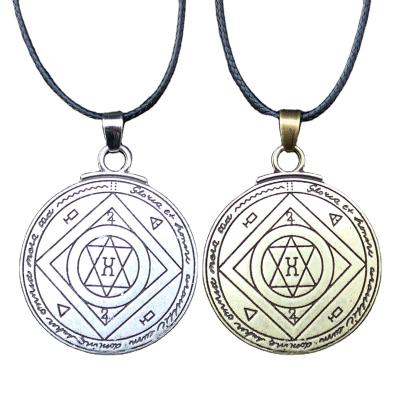 China Pagan Seal Pendant Pentagon Pentagon Solomon Viking Amulet Necklace Witchcraft Jewelry Couples Necklace for sale