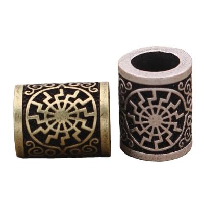 China Nordic Viking Runes Punk Vintage Exquisitely Carved Rune Beads for sale