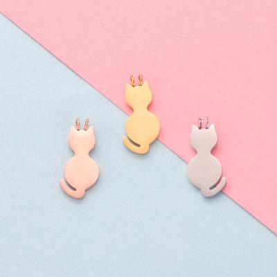 China Stainless Steel Lovely CLASSIC Cute Cat Simple Design Kitty Pendant Charms For Necklace Jewelry Making for sale