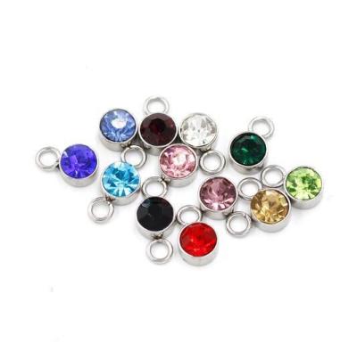 China Wholesale 6MM BOHEMIA Stainless Steel Crystal 12months Birthstone Charms DIY Bracelet NecklaceJewelry Making Accessories Lucky Charms for sale