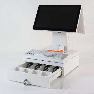 China 15 Inch Wholesale Metal Shell Capacitive Touch Frameless All In One Pos Systems For Shop 32/64/128G for sale