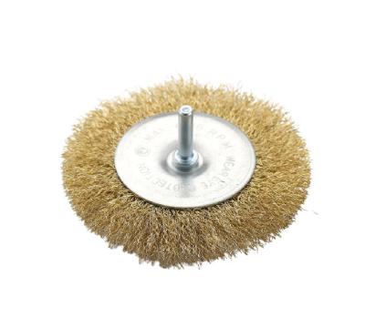 China Hot Selling POLISHING Copper Coated Steel Wire Gold Circular Brush Wear Resistant Copper-plated Wire Brushes for sale