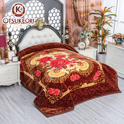 China Korean Style Anti-Pilling New Design 7kg One Side Embossed Mink Blanket For Adults Winter Oval Floral Middle East 100% Knitted Polyester for sale