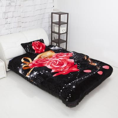 China Dubai Korean Style Anti-pilling 3D Printed Down Covers For Winter Double Layer 4pcs Bedding Set for sale