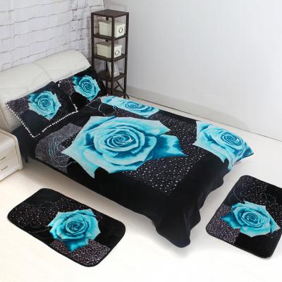 China Boho Love Home Textile Anti-pilling Super Soft Crocher Tapestry Genuine Printed Raschel Covering Bedding Set For Wedding for sale