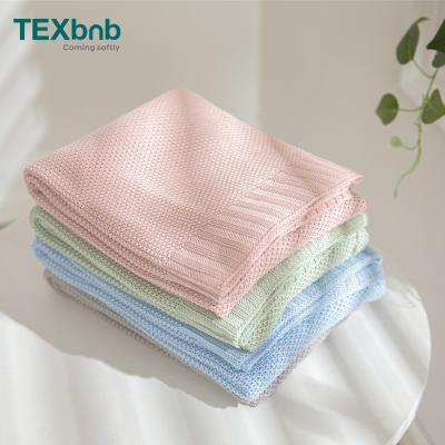 China TEXbnb Nature Antistatic 100% Moisture Knit Multi Functional Bamboo Fiber Leisure Blanket for sale