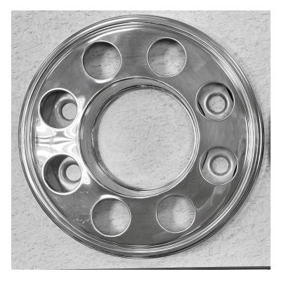 China 22.5 Inch T304 Stainless Steel Wheel Balance Truck Bus Hub Cap For Japanese Truck 2 Brackets With 4 Mounting Holes for sale