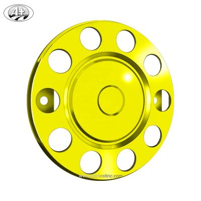 China 304 Stainless Steel EU/JP 225 T304 Stainless Steel Bus Wheel Cover Yellow for sale