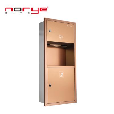 China Traditional Recessed SUS 304 Stainless Steel Dispenser For Toilet Paper With Garbage Waste Bin for sale