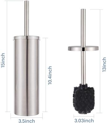 China China Norye Modern Factory 304 Stainless Steel Custom Made Bathroom Accessories Round Toilet Brush And Holder With Metal Handle for sale