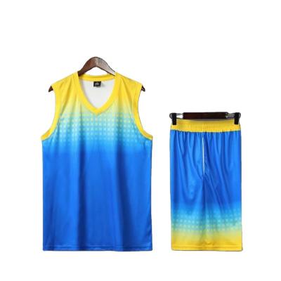 China QUICK DRY Support To Do To Pick Gradient Color Basketball Wear 2pcs Man Boy Basketball Fits Workout Tracksuits Activewear for sale