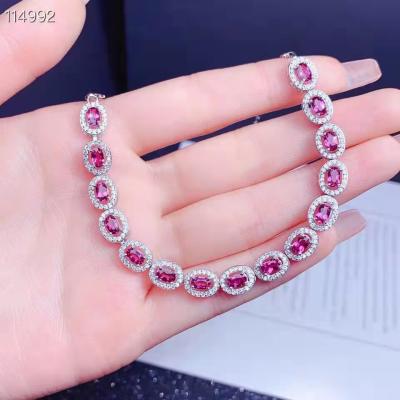 China Wholesale 925 Inlaid Magnesium Fashion Adjustable Bracelet Cute Natural Aluminum Garnet High Jewelry for sale