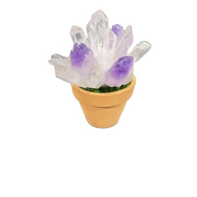 China China Wholesale Natural Family Feng Shui Small Potted Crystal Pieces for sale