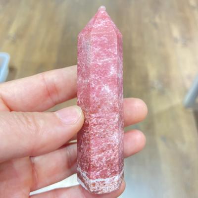 China China Natural Grain Stone Column Crystal Tower Healing Points Crystal Wand Delicate Pink Wood for sale