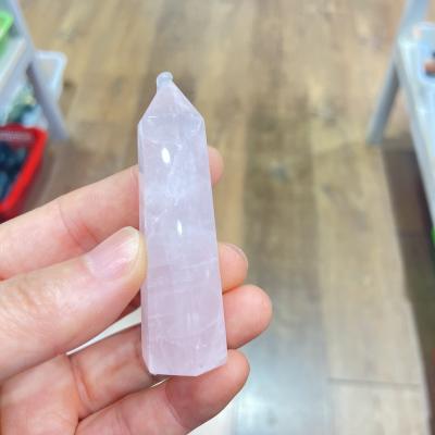 China 2021new china hot sale style crystal tower healing natural crystal clear pink point for decoration for sale