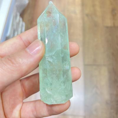 China Wholesale Natural Lake Crystal Blue Fluorite Obelisk Wand China Point Crystal Tower for sale