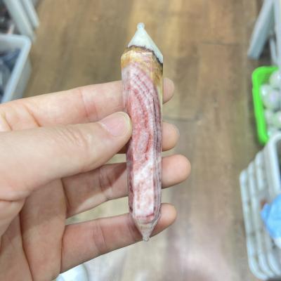 China China Wholesale Natural People Open Crystal Point Pork Stone Magic Wand Crystal Tower High Quality Pork for sale