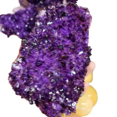 China China high quality amethyst crystal group rough stone ornaments degaussing and purifying pieces of ornaments feng shui treatment for sale