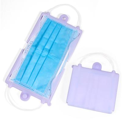 China Dustproof Case Aseptic Rubber Keeper Mask Silicone MS03 Portable Travel For Masking Storage Container for sale