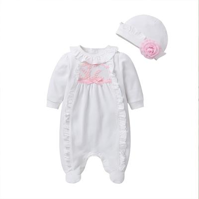 China 95% Cotton 5% Spandex Organic Baby Clothes Romper Infant Long Sleeve Girl Newborn Cotton Jumpsuit for sale