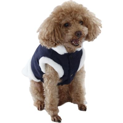 China Autumn And Winter Sustainable Pet Clothes Plush Dog Vest Dog Clothes Fur Collar Warm Pet Apparel for sale