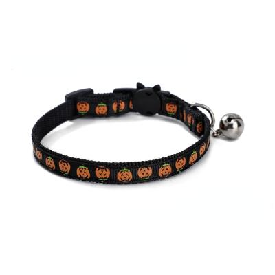 China Personalized Spot Halloween Cat Collar Pet Collar Pumpkin Skull Cat Collar for sale