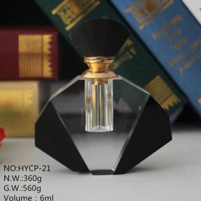 China Personal Care Attar Style Hot Sale Black Fancy Glass Perfume Bottle for sale