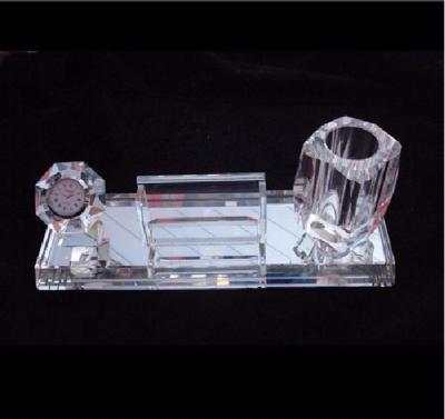 China Office Crystal Promotional Table Stationary Set China Business Gift for sale