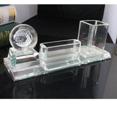 China Crystal High Quality Crystal Ball Stand Desk Decor and Pen Holder for sale