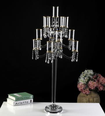 China Tall Crystal Candelabra Home Decoration New Design Wedding Centerpieces for sale