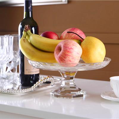 China Home decoration wholesale transparent crystal fruit bowl for table decoration for sale